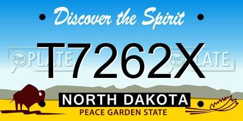 T7262X North Dakota License Plate
