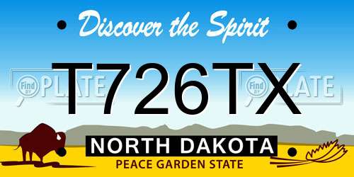 T726TX North Dakota License Plate