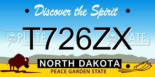 T726ZX North Dakota License Plate
