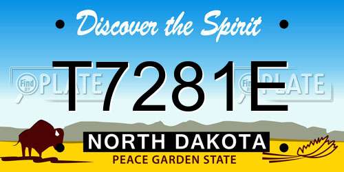 T7281E North Dakota License Plate