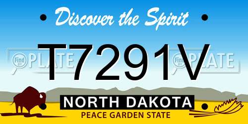 T7291V North Dakota License Plate