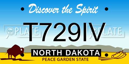T729IV North Dakota License Plate