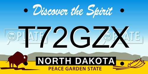 T72GZX North Dakota License Plate