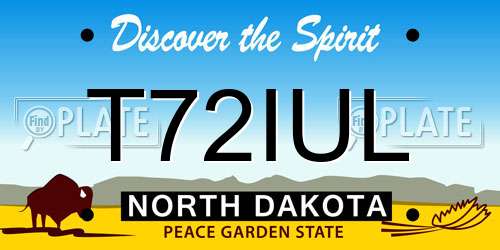 T72IUL North Dakota License Plate