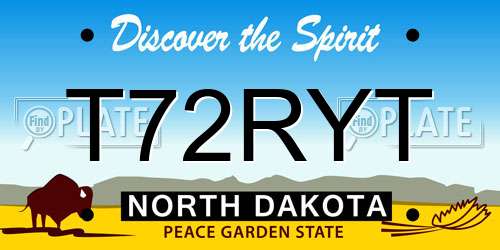 T72RYT North Dakota License Plate