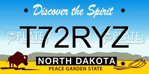 T72RYZ North Dakota License Plate