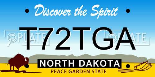 T72TGA North Dakota License Plate