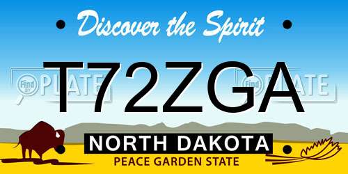 T72ZGA North Dakota License Plate