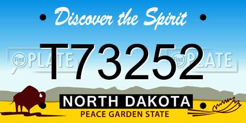 T73252 North Dakota License Plate