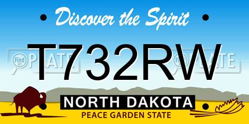 T732RW North Dakota License Plate