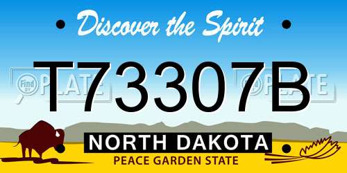 T73307B North Dakota License Plate
