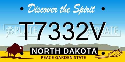 T7332V North Dakota License Plate