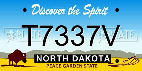 T7337V North Dakota License Plate