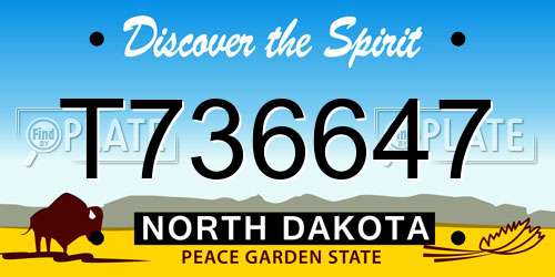 T736647 North Dakota License Plate