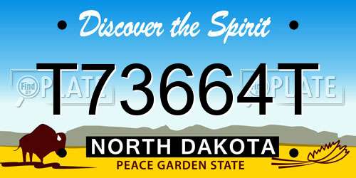 T73664T North Dakota License Plate