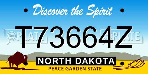 T73664Z North Dakota License Plate