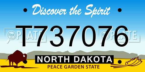 T737076 North Dakota License Plate
