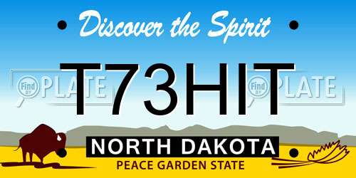 T73HIT North Dakota License Plate