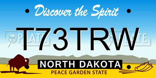 T73TRW North Dakota License Plate