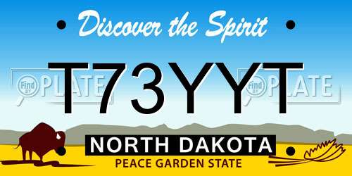 T73YYT North Dakota License Plate
