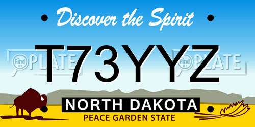 T73YYZ North Dakota License Plate
