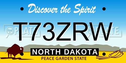 T73ZRW North Dakota License Plate