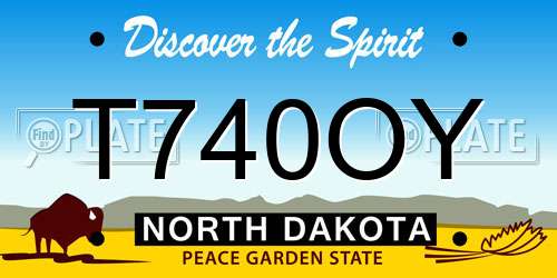 T740OY North Dakota License Plate