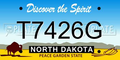 T7426G North Dakota License Plate