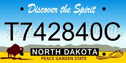 T742840C North Dakota License Plate