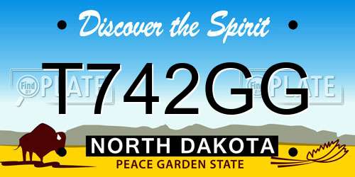 T742GG North Dakota License Plate
