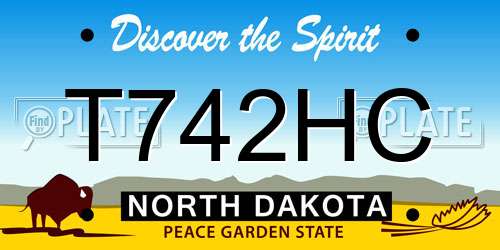 T742HC North Dakota License Plate