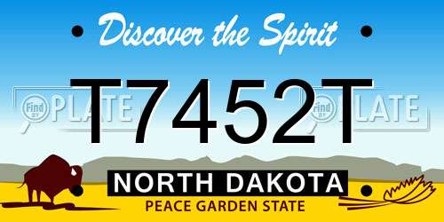 T7452T North Dakota License Plate