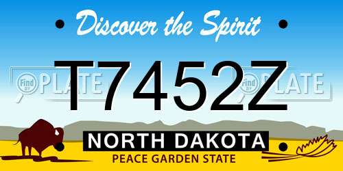 T7452Z North Dakota License Plate