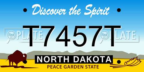 T7457T North Dakota License Plate