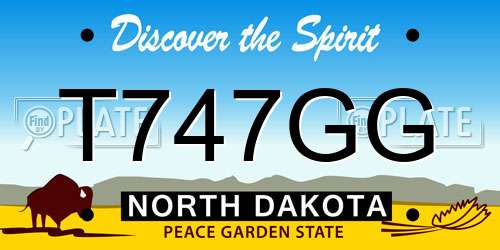 T747GG North Dakota License Plate