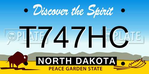 T747HC North Dakota License Plate