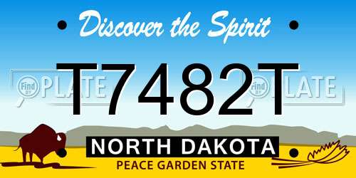 T7482T North Dakota License Plate