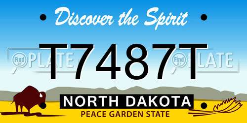 T7487T North Dakota License Plate