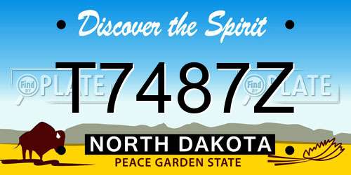 T7487Z North Dakota License Plate