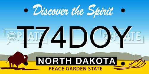 T74DOY North Dakota License Plate