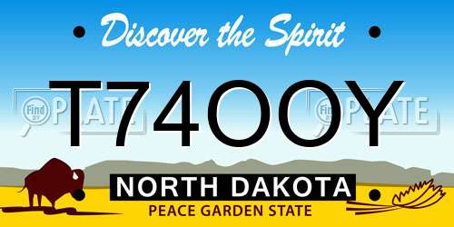 T74OOY North Dakota License Plate