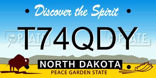 T74QDY North Dakota License Plate
