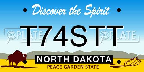 T74STT North Dakota License Plate