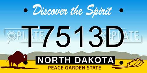 T7513D North Dakota License Plate