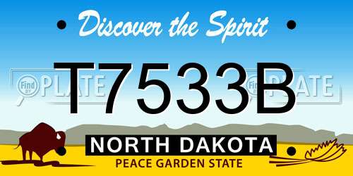 T7533B North Dakota License Plate