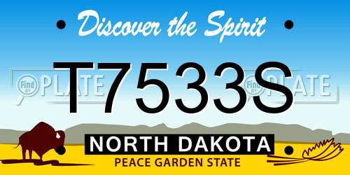 T7533S North Dakota License Plate