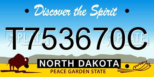 T753670C North Dakota License Plate