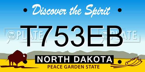 T753EB North Dakota License Plate