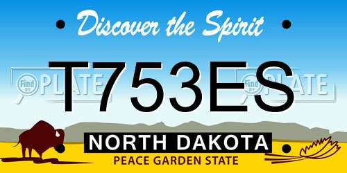 T753ES North Dakota License Plate
