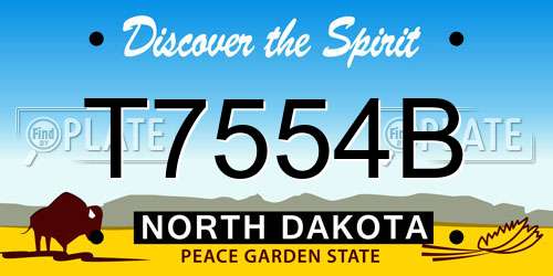 T7554B North Dakota License Plate